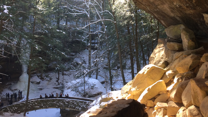 Winter Hike in January at Hocking Hills State Park.