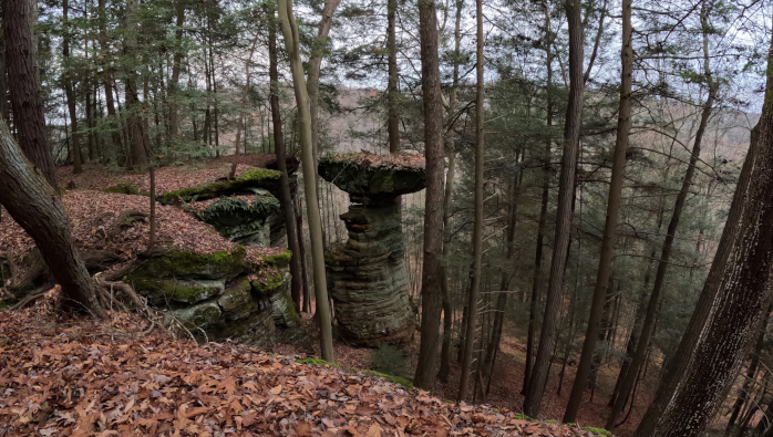 Trail to Balanced Rock/Devil's Tea Table: Hocking State Forest in Ohio's Hocking Hills