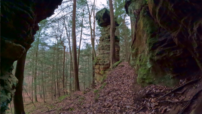 Trail to Balanced Rock/Devil's Tea Table: Hocking State Forest in Ohio's Hocking Hills