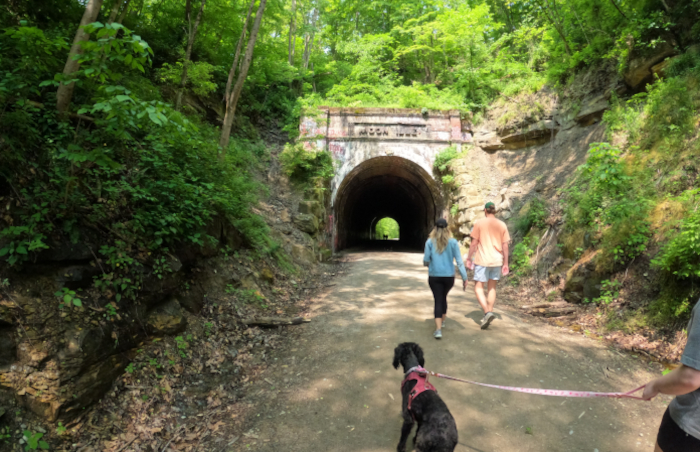 Moonville Tunnel is along the Vinton County Rail-Trail in the Hocking Hills Region of Ohio.