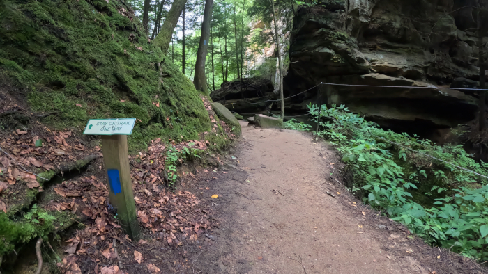 Trail to Whispering Cave.Whispering Cave Hiking Trail: Hocking Hills State Park in "The Hocking Hills" 