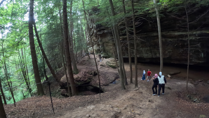 Whispering Cave Hiking Trail: Hocking Hills State Park in "The Hocking Hills"  Along the trail from lodge.
