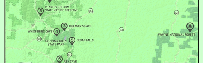 Directions to Hocking Hills State Park and Map.